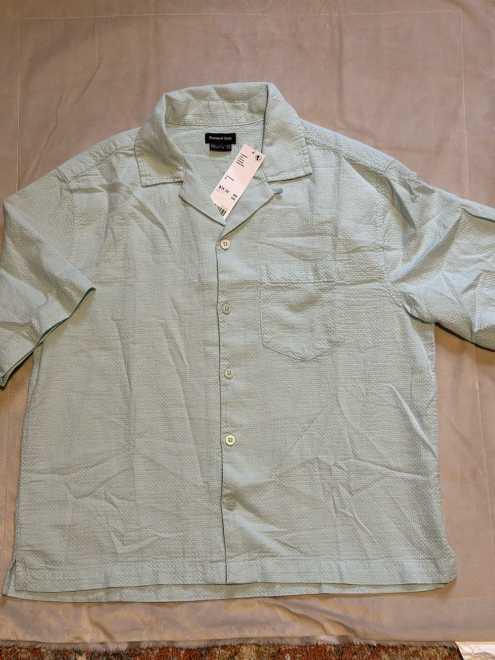 Standard Crew Men's Seafoam Green Short-Sleeve Button-Down Shirt